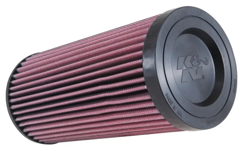 K&N cylindrical air filter with pleated red media for Polaris RZR 900 replacement air filter