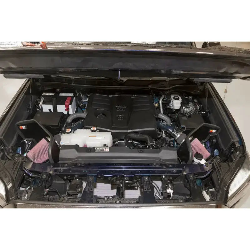 K&N 2022 Toyota Tundra V6-3.5L F/I Performance Air Intake System installed in the engine bay.