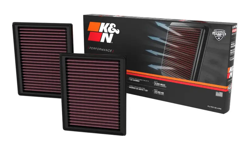 K&N 2023 Nissan Z 3.0L V6 Replacement Air Filter (Includes 2 Filters) - Truck & Automotive