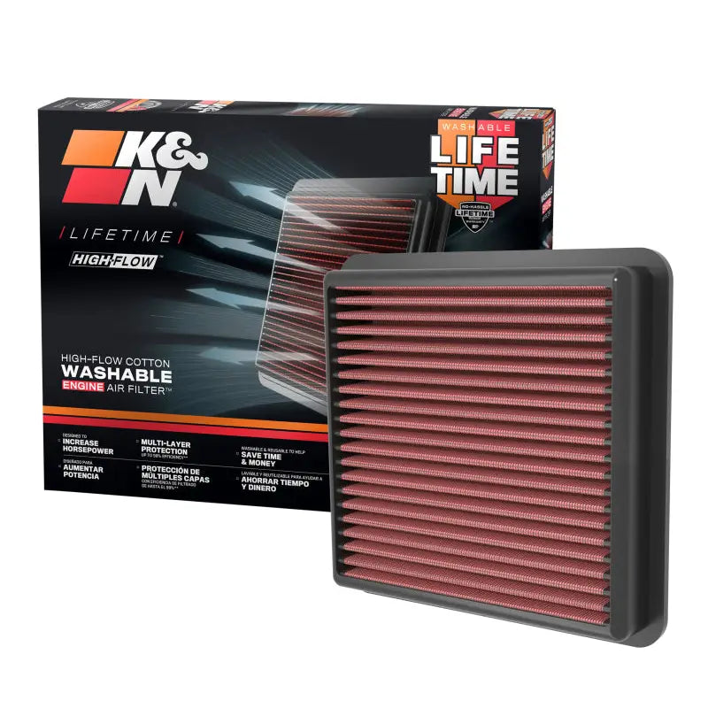 K&N Engineering 33-5118 K&N 21-22 Hyundai Elantra 2500 1.6L/2.0L L4 Replacement Air Filter