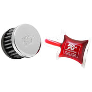 K&N Crankcase Vent Air Filter Direct Mount Chrome Top for Powersports