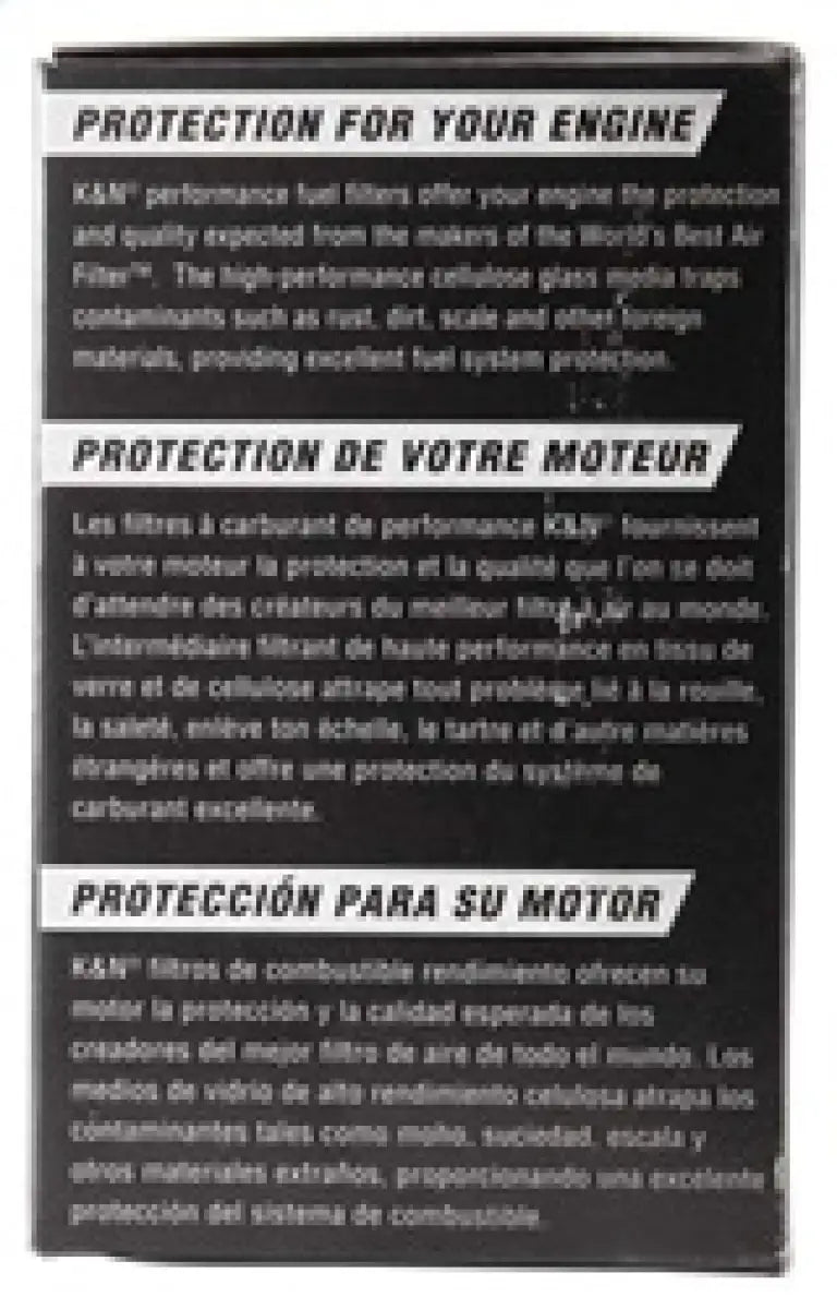 K&N Cellulose Media Fuel Filter 1.688in OD x 3.813in L - Powersports