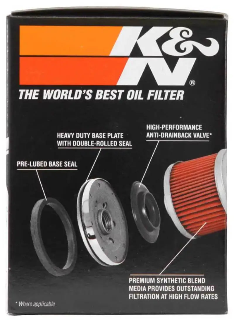 K&N Harley Davidson 3in OD x 4.063in H Chrome Oil Filter - Truck & Automotive