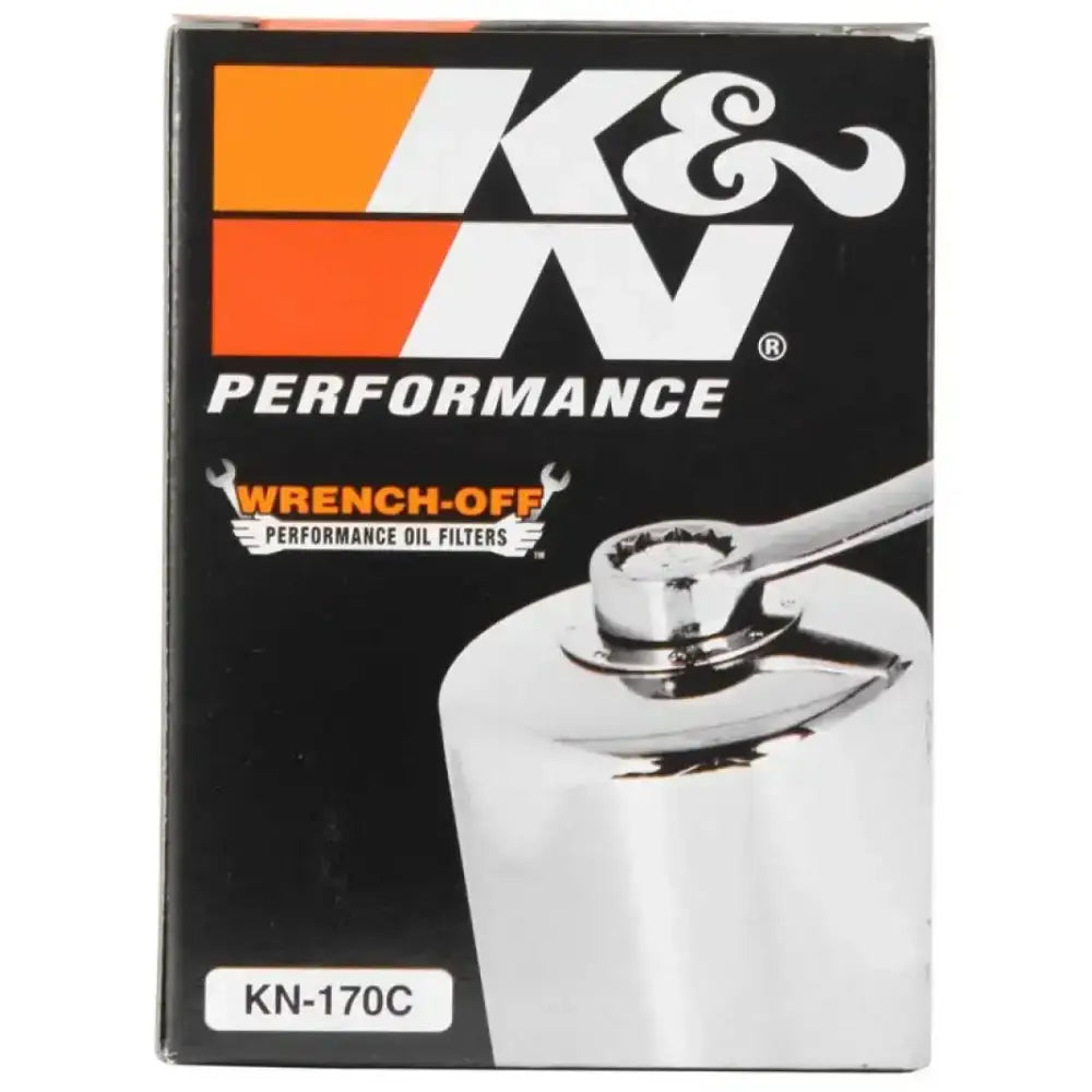 K&N Harley Davidson 3in OD x 4.063in H Chrome Oil Filter - Truck & Automotive