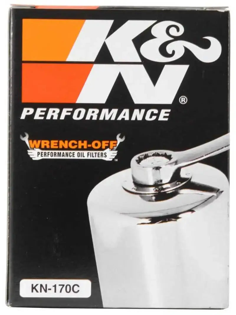 K&N Harley Davidson 3in OD x 4.063in H Chrome Oil Filter - Truck & Automotive