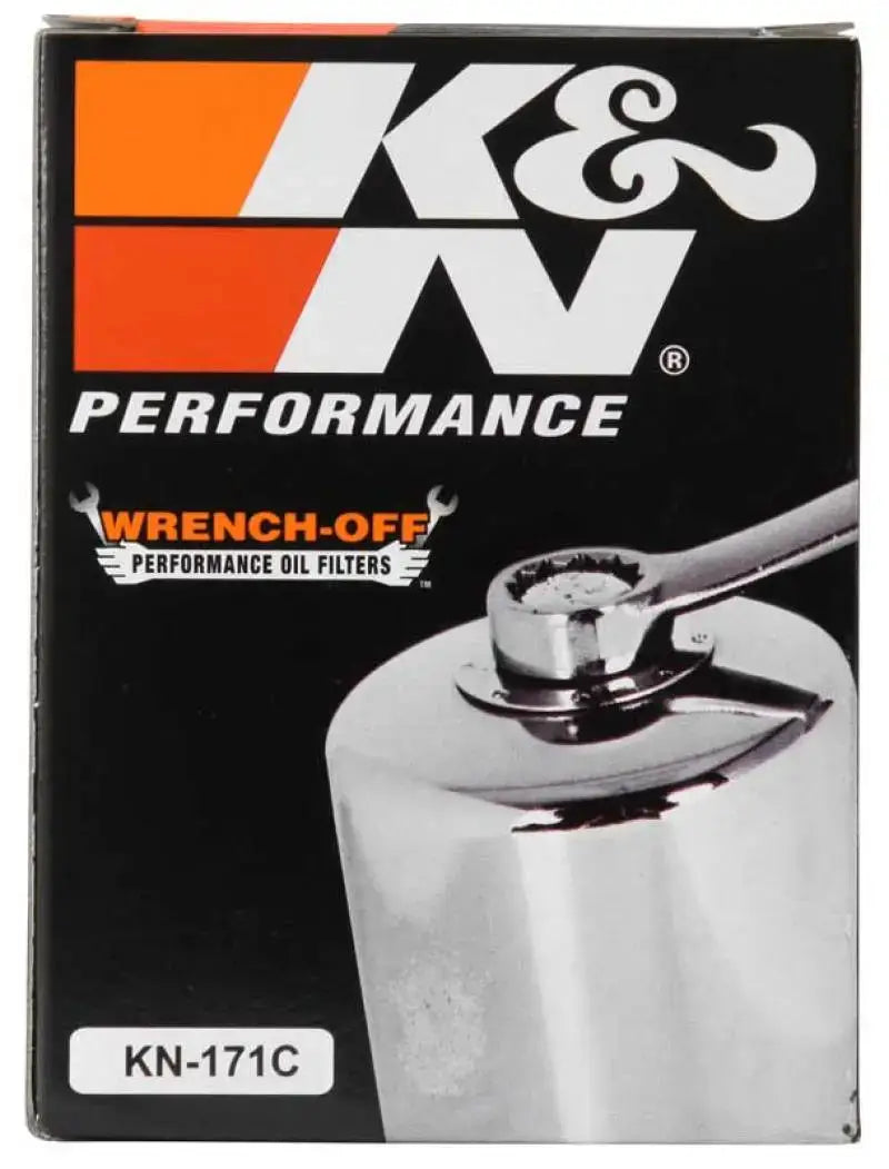 K&N Harley Davidson / Buell 3in OD x 4.063in H Chrome Oil Filter - Truck & Automotive