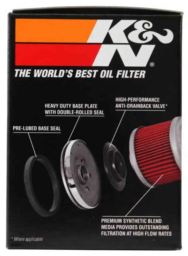 K&N Harley Davidson / Buell 3in OD x 4.063in H Chrome Oil Filter - Truck & Automotive