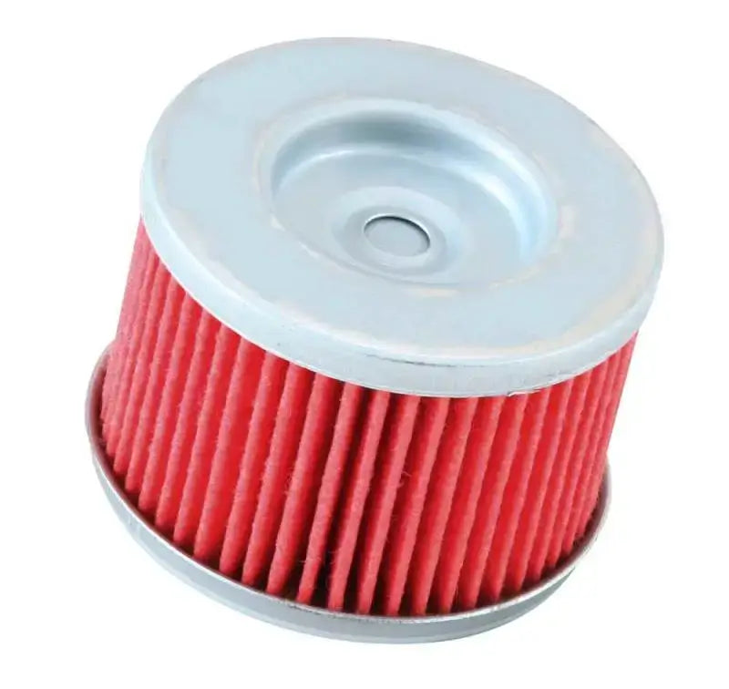 Red pleated oil filter for K&N Honda with 2.031in OD x 1.469in H