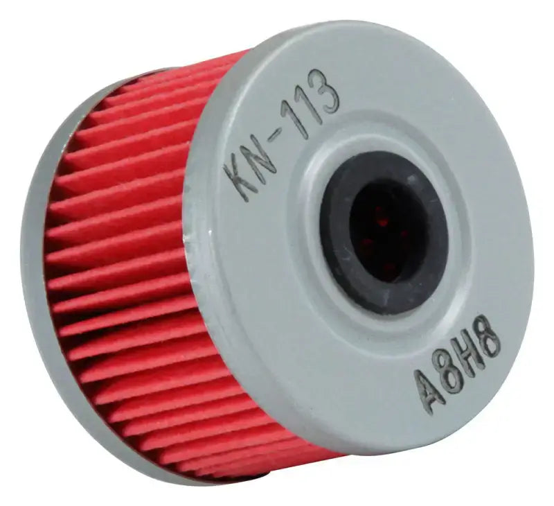 Red pleated oil filter for K&N Honda 2.031in OD x 1.469in H Oil Filter