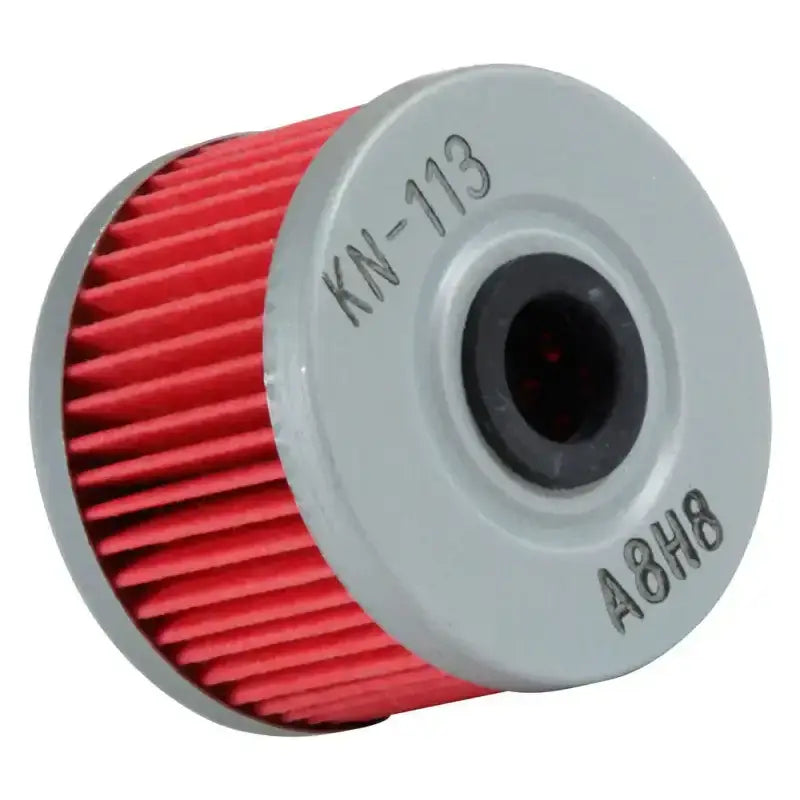 Red pleated oil filter for K&N Honda 2.031in OD x 1.469in H Oil Filter