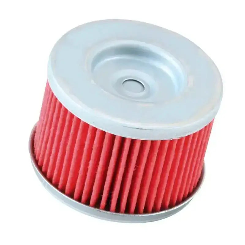 Red pleated oil filter for K&N Honda with 2.031in OD x 1.469in H