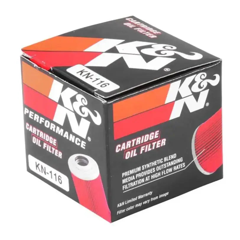 K&N oil filter for Honda Husqvarna in box, 1.625in OD x .438in ID x 1.406in H