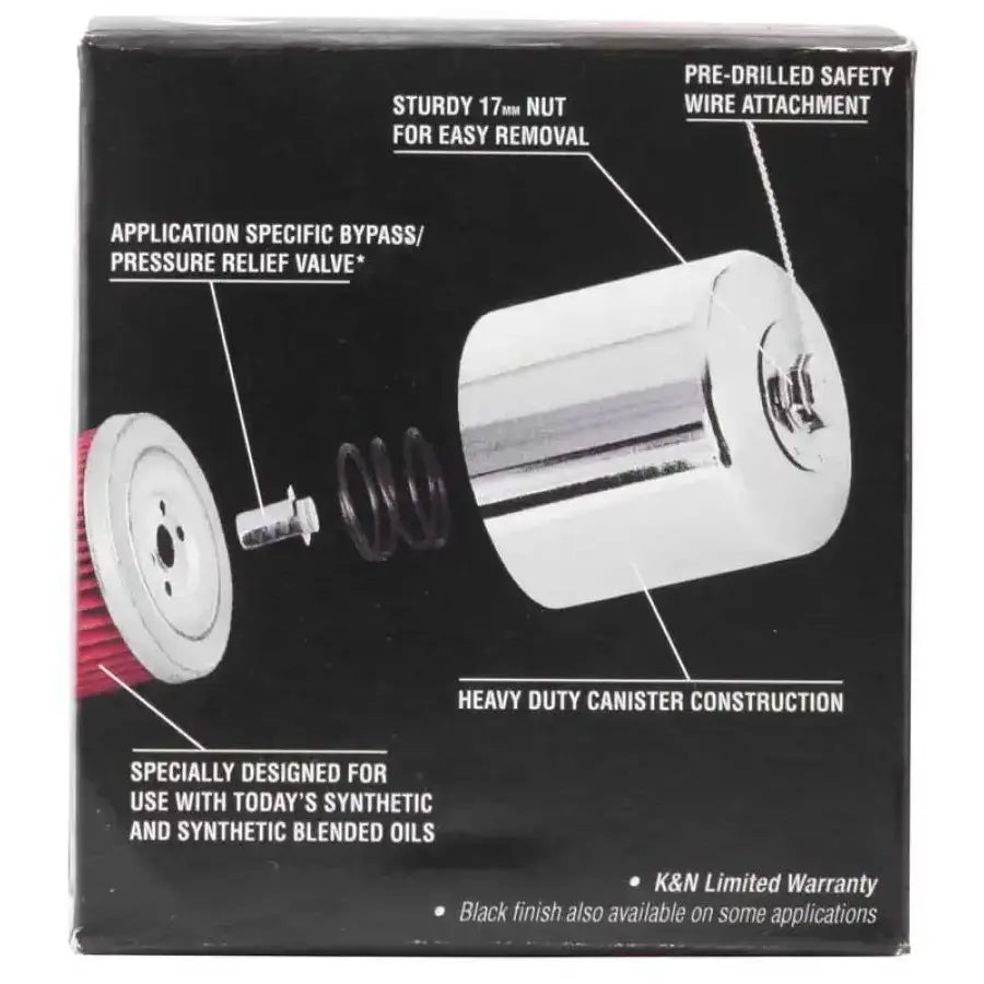 K&N Honda / Kawasaki / Arctic Cat / Suzuki / Triumph / Yamaha 2.688in OD x 2.969in H Oil Filter - Truck & Automotive