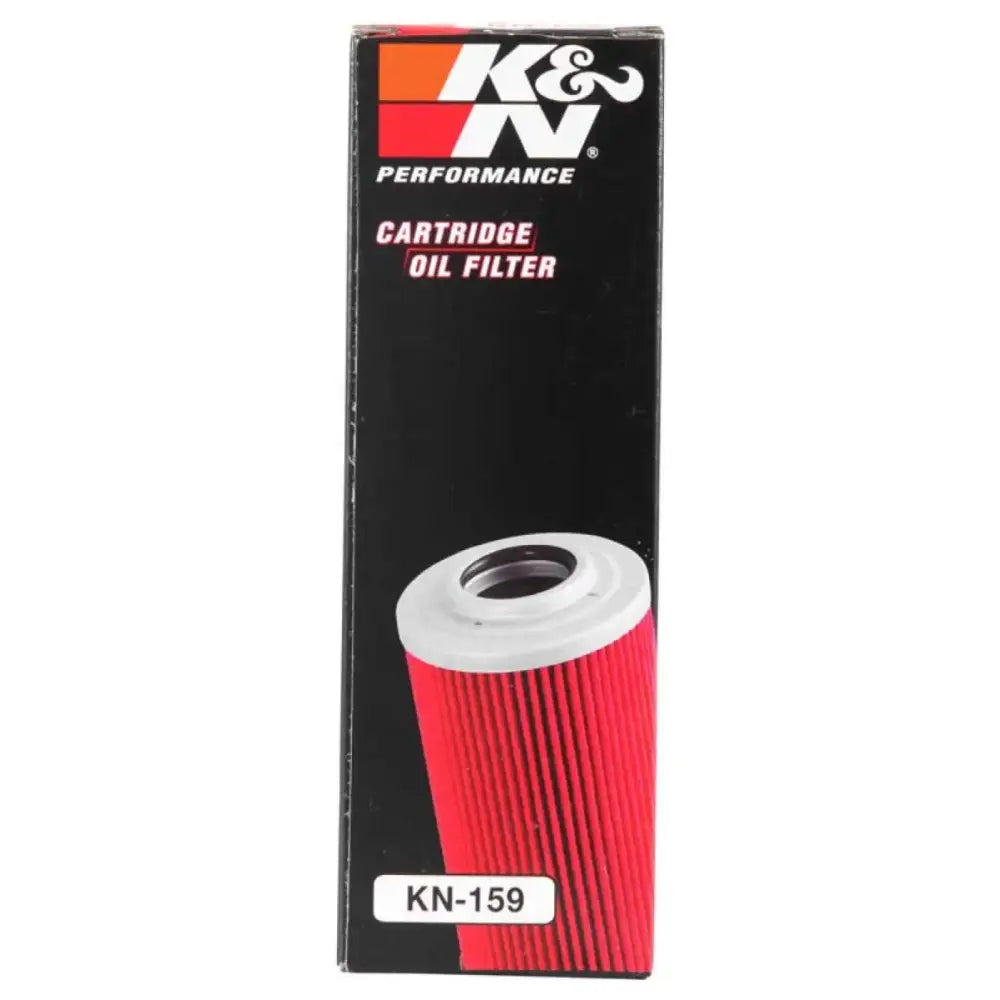 K&N Oil Filter 1.625in OD x 5.063in H for RV, automotive, powersports, off-road, marine, truck accessories, racing, riding, and bmx applications. High flow, ultimate filtration, model KN-159.