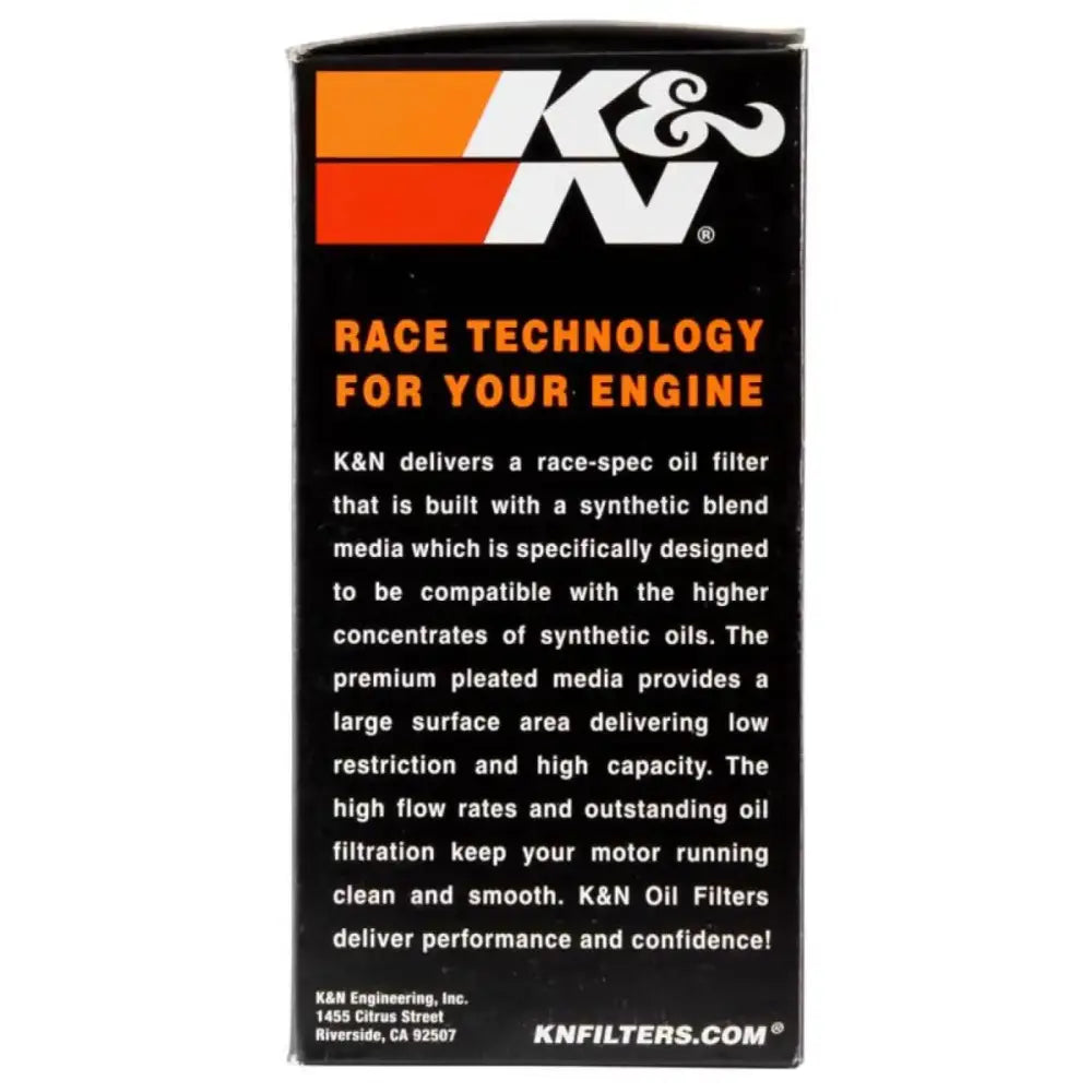 K&N oil filter packaging for Harley Davidson FX models, high-quality K&N oil filter