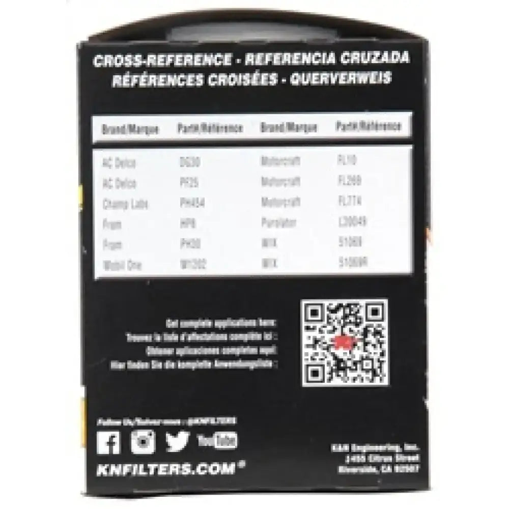 K&N Oil Filter OIL FILTER; AUTOMOTIVE - Truck & Automotive