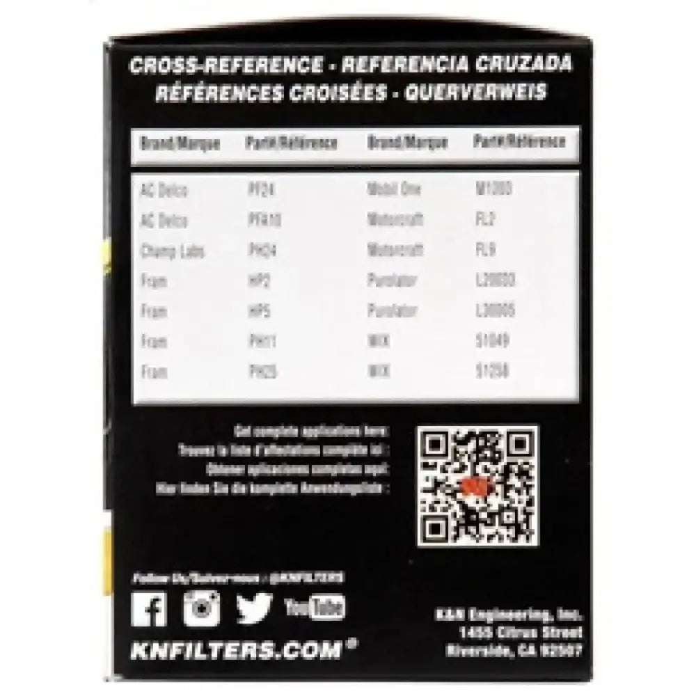 K&N Oil Filter OIL FILTER; AUTOMOTIVE - Truck & Automotive