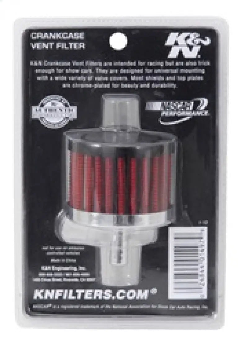 K&N Steel Base Crankcase Vent Filter 0.375in OD x 2in 1.5in Height - Truck & Automotive