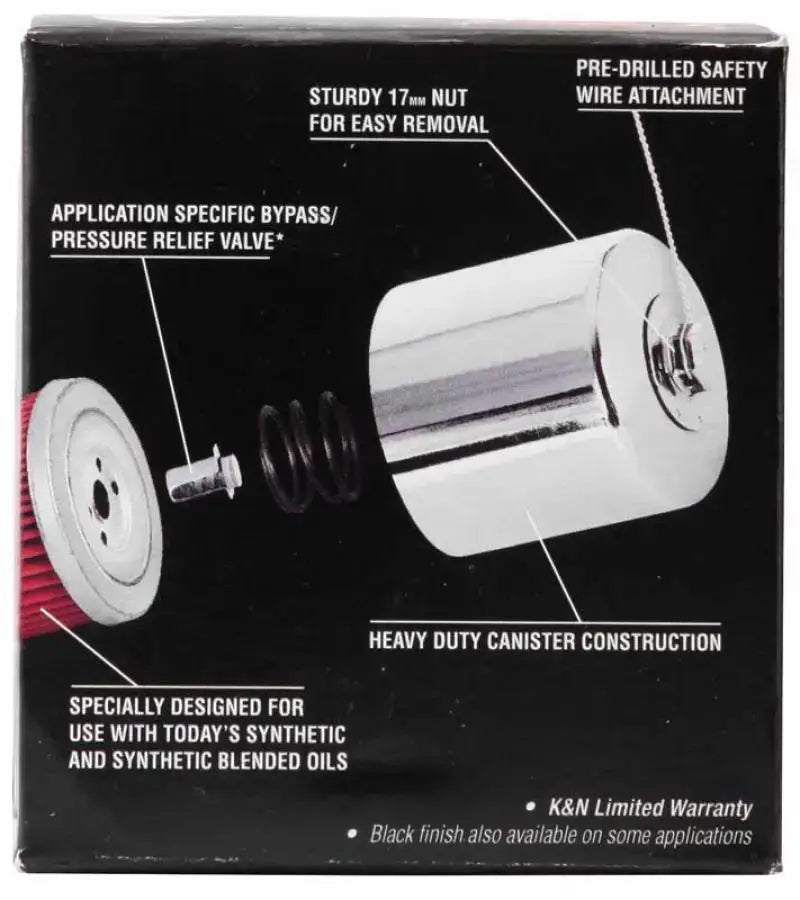 K&N Suzuki / Arctic Cat / Cagiva / Kawasaki / Kymco / Aprilia 2.813in OD x 3.221in H Oil Filter - Truck & Automotive