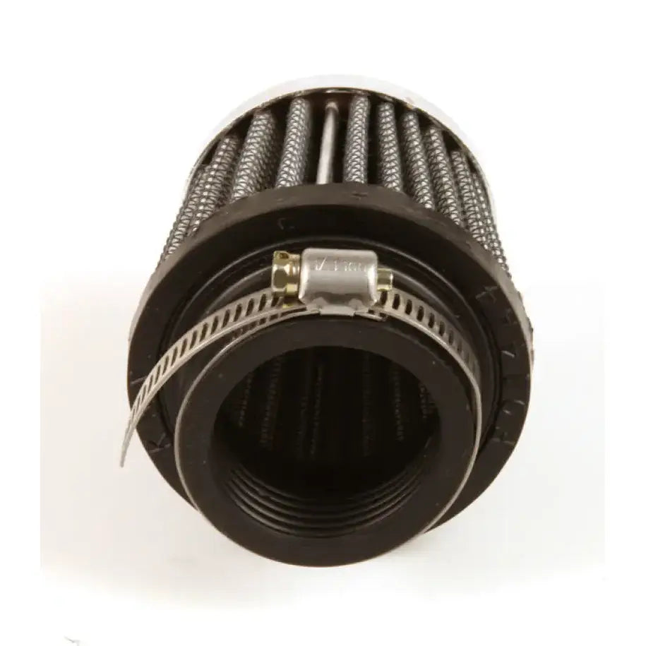 Cylindrical universal chrome filter with metal mesh for automotive air intake system