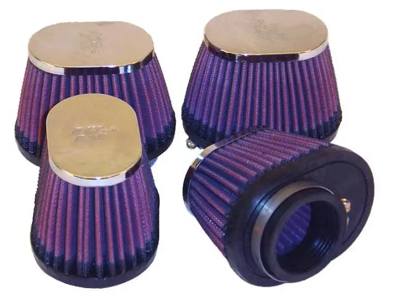 Four purple K&N universal chrome filters for performance and style