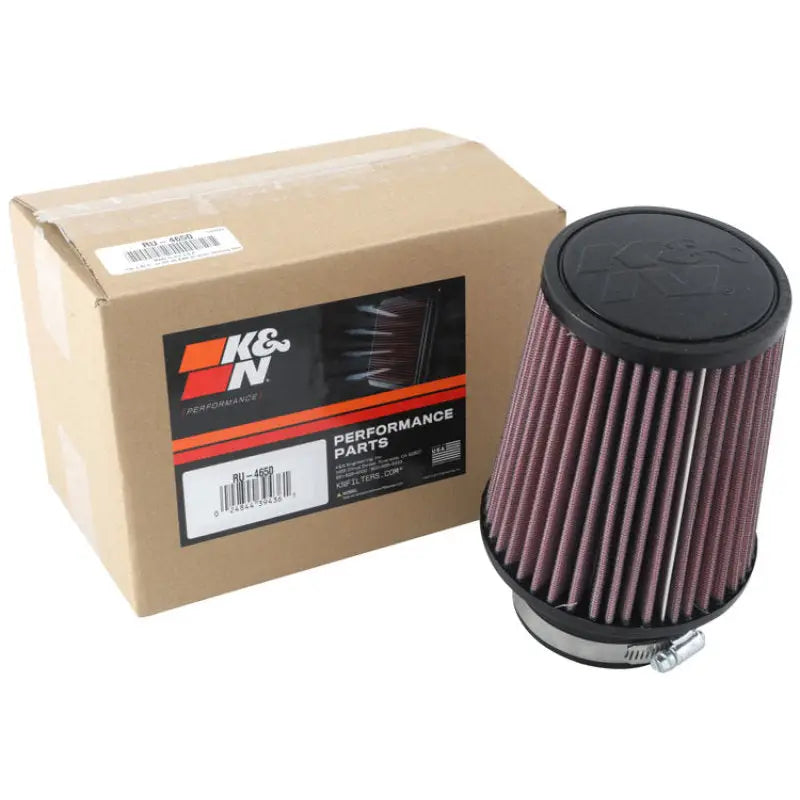 K&N Engineering RU-4650 K&N Universal Clamp-On Air Filter 3in FLG 5in B 4in T 6in H