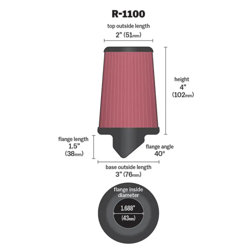 Air filter dimensions.