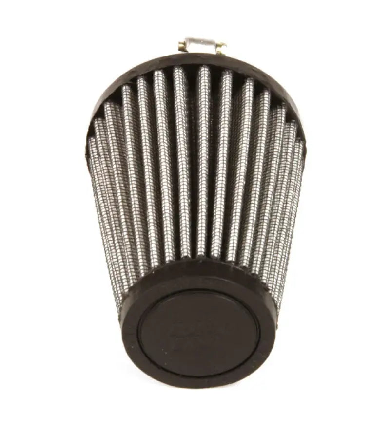 Conical air filter with metal mesh.