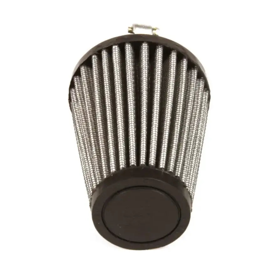 Conical air filter with metal mesh.