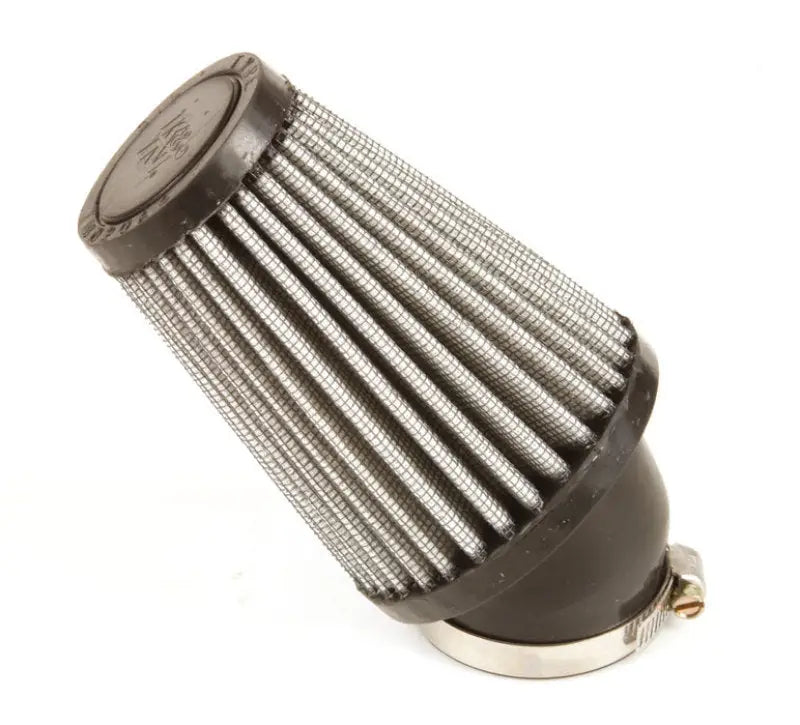 Cylindrical air filter with metal mesh.