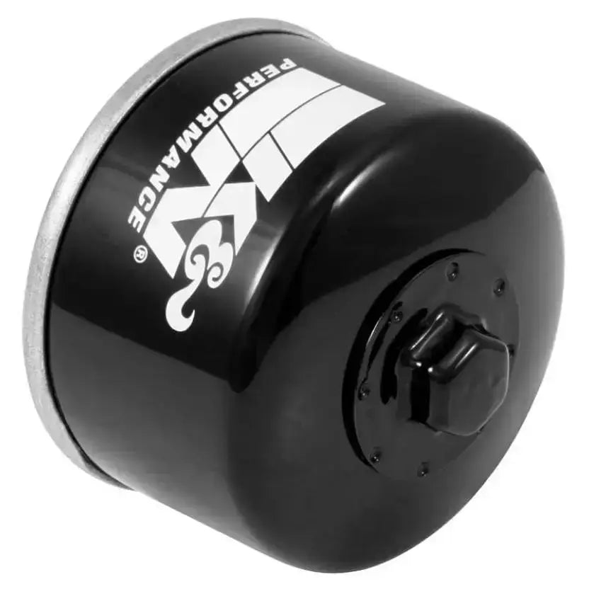 Black K&N oil filter for Yamaha and Kymco 2.813in OD x 2.469in H