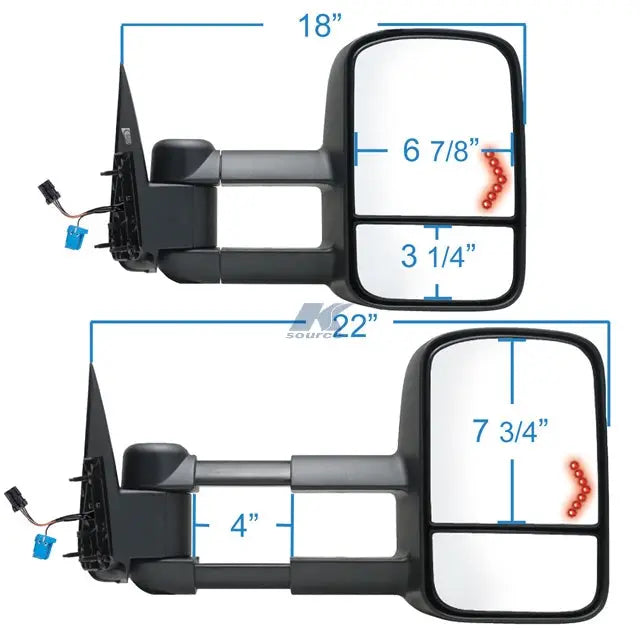 K-Source ISO Certified Exterior Towing Mirror 62075G - Mirror OE Pass Side