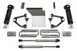 K1070DL Fabtech Lift Kit Suspension components, enhancing off-road capabilities and providing significant lift for improved ground clearance and vehicle performance.