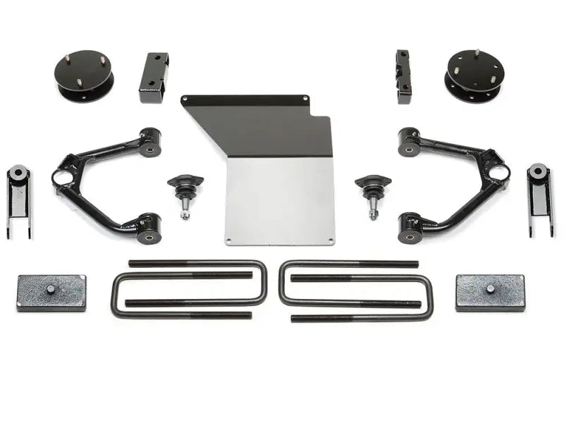 K1097 Fabtech Lift Kit Suspension components for enhanced off-road performance, improved ground clearance, and durable construction.