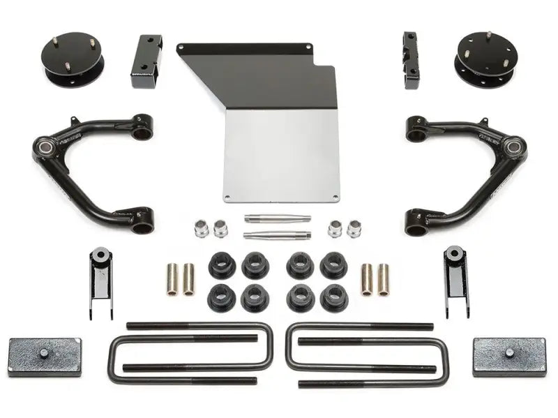 K1098 Fabtech Lift Kit Suspension components for enhanced off-road performance and durability, featuring high-quality construction for improved ground clearance and smooth rides.
