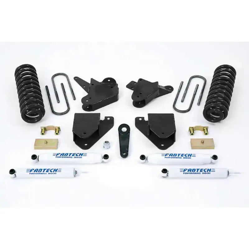 Fabtech K2100 Lift Kit Suspension components including springs, brackets, and shock absorbers.