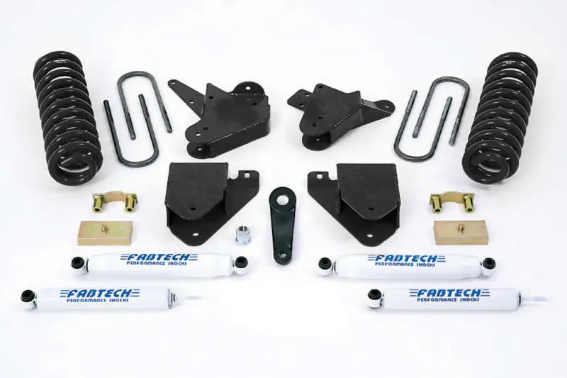 Fabtech K2100 Lift Kit Suspension components including springs, brackets, and shock absorbers.