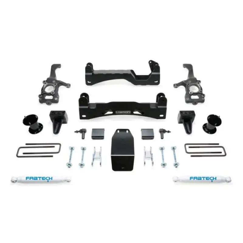 Fabtech K2194 basic suspension lift kit components for 2015 Ford F150 4X4.
