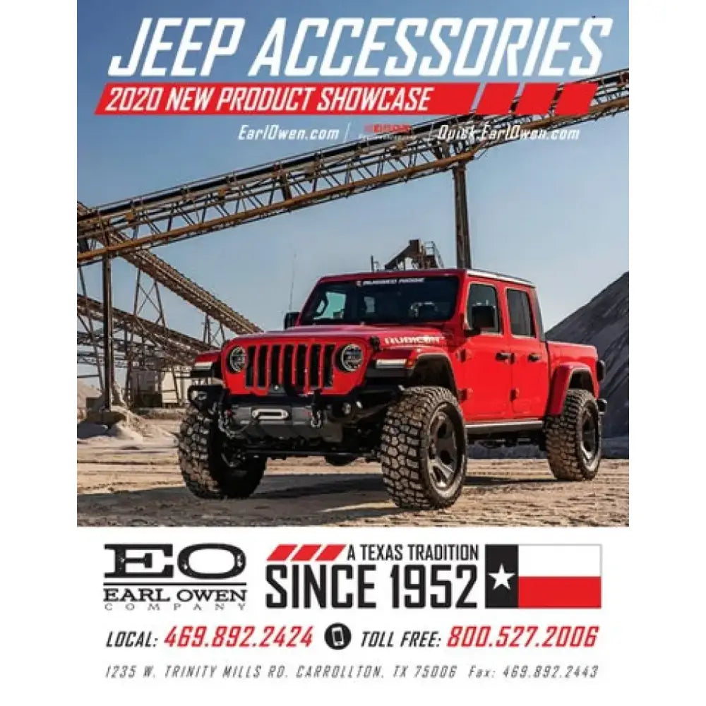 Red Jeep Wrangler JL 4WD 4-door equipped with Fabtech 3' trail performance shocks showcased in a rugged terrain setting with industrial backdrop.