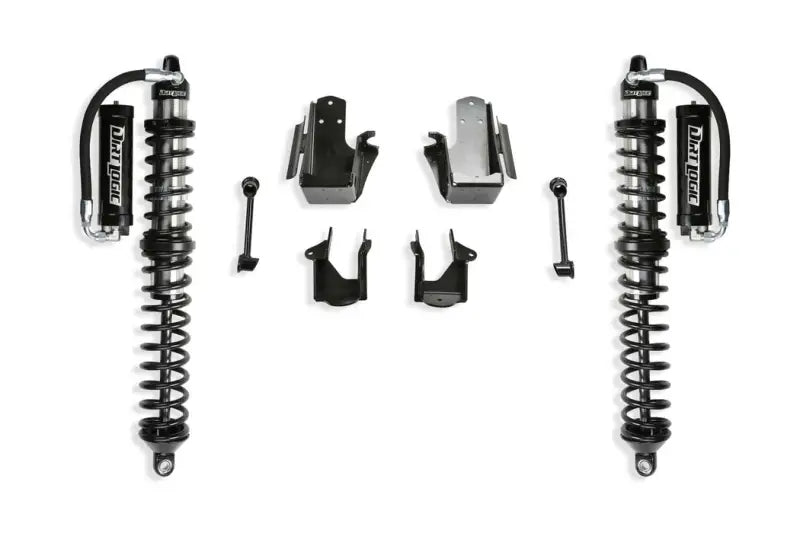K4151DL Fabtech coilover conversion kit with black coils and silver accents