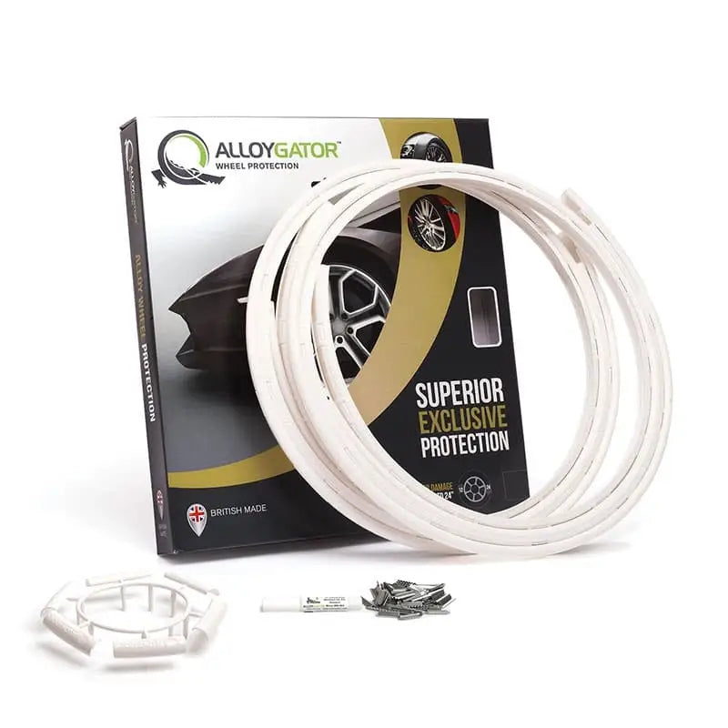 K4WHTEXC Alloygator White for alloy wheel protection, set of 4 exclusive kits