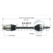 KA-8012 Trakmotive New Cv Axle - Shaft