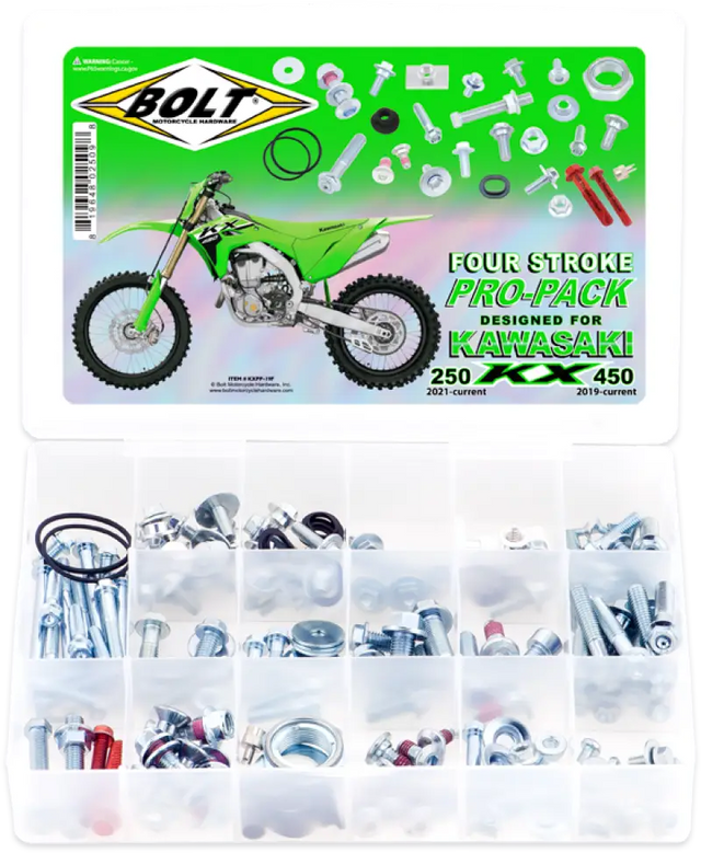 BOLT KXPP-19F Kawasaki 4 Stk Pro Pack for KX250/KX450F - BOLT