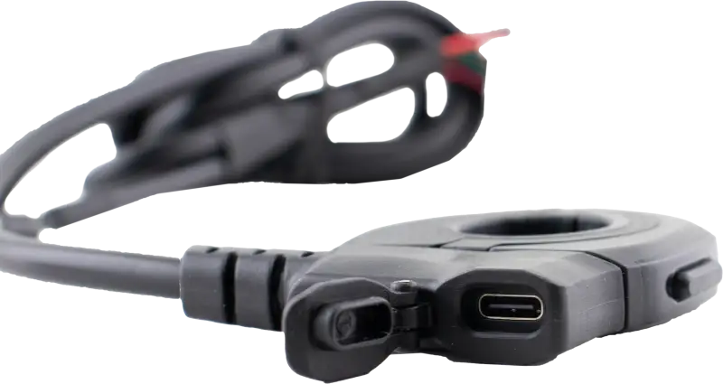 Black USB-C charging cable with ring for KB011000 Thumb Switch Charger accessory