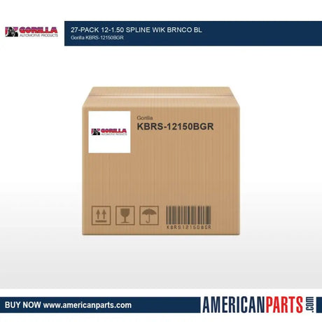 KBRS-12150BGR Gorilla 27-Pack 12-1.50 Spline Wik Brnco Bl - Wheel Installation Kit