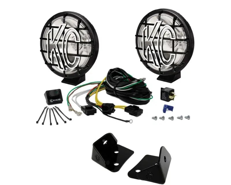 KC HiLiTES 07-18 Jeep JK 6in Apollo Pro Halogen 2-Light Sys Pillar Mount (100W Spot Beam) - Lights