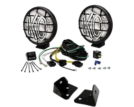 KC HiLiTES 07-18 Jeep JK 6in Apollo Pro Halogen 2-Light Sys Pillar Mount (100W Spot Beam) - Lights
