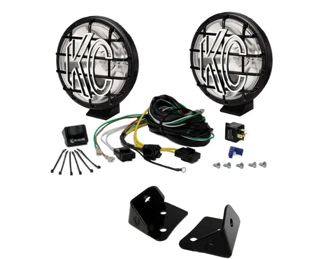 KC HiLiTES 07-18 Jeep JK 6in Apollo Pro Halogen 2-Light Sys Pillar Mount (100W Spot Beam) - Lights