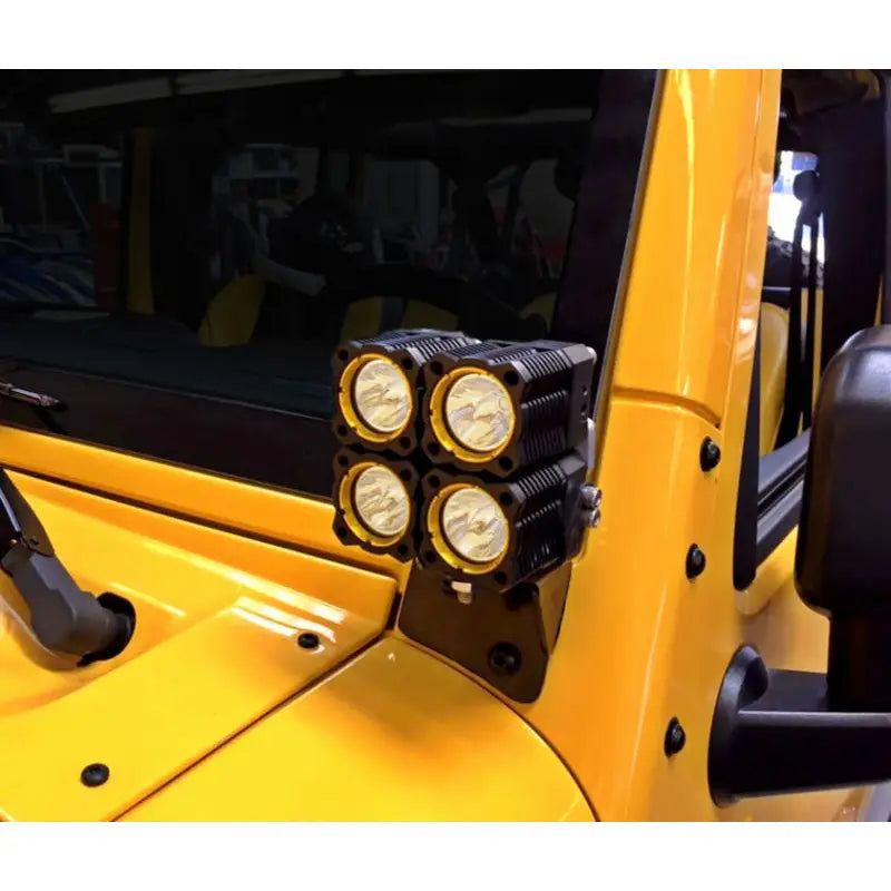 KC HiLiTES 7316 KC HiLiTES 07-18 Jeep JK A-Pillar Windshield Light Mount Bracket Set (Pair) - Black - 7316