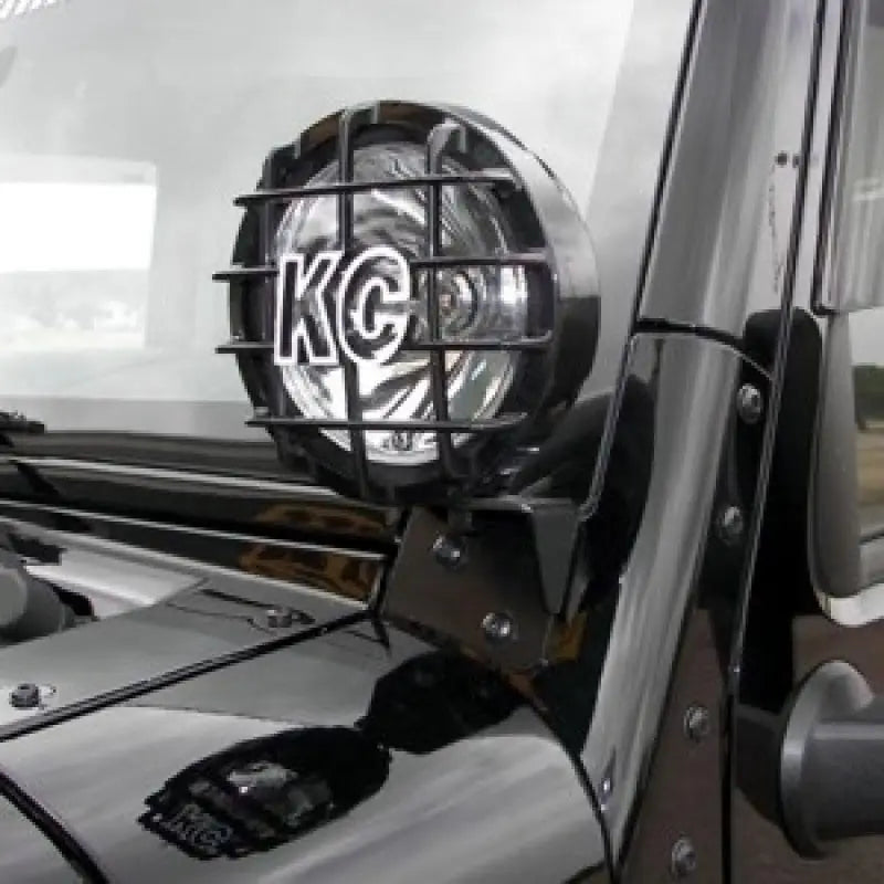 KC HiLiTES 7316 KC HiLiTES 07-18 Jeep JK A-Pillar Windshield Light Mount Bracket Set (Pair) - Black - 7316